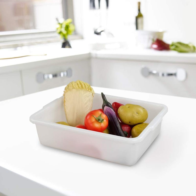 AnnkkyUS 4-pack Bus Tubs Commercial, 8 L White Plastic Wash Basin Bus Box - Image 5